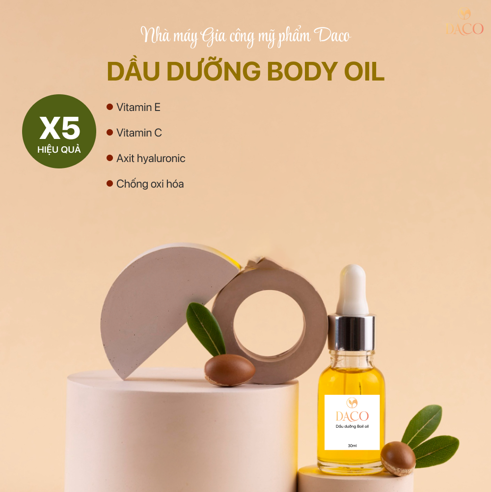 Thành phần nguyên liệu gia công dầu dưỡng body oil