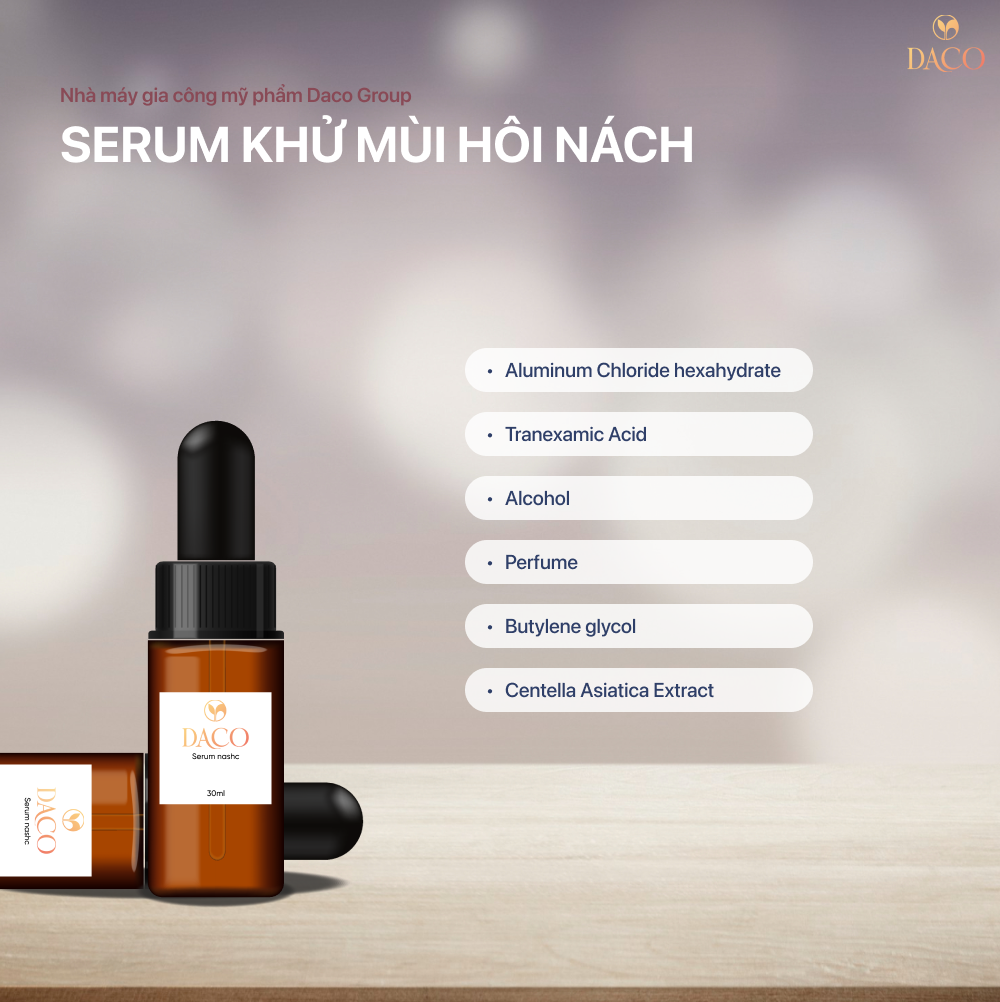 Thành phần chính của serum khử mùi hôi nách